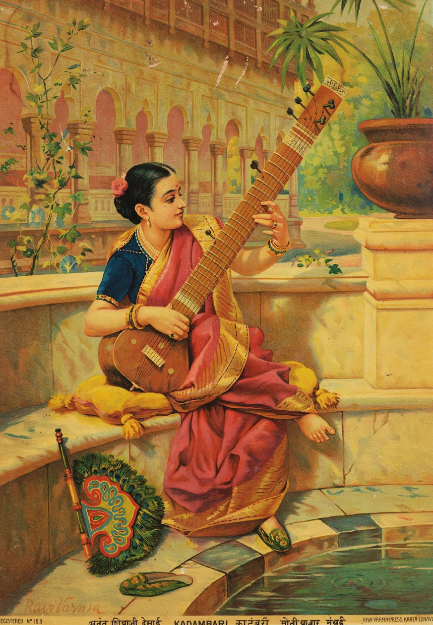 Kadambari szitáron játszik alkotó: Raja Ravi Varma