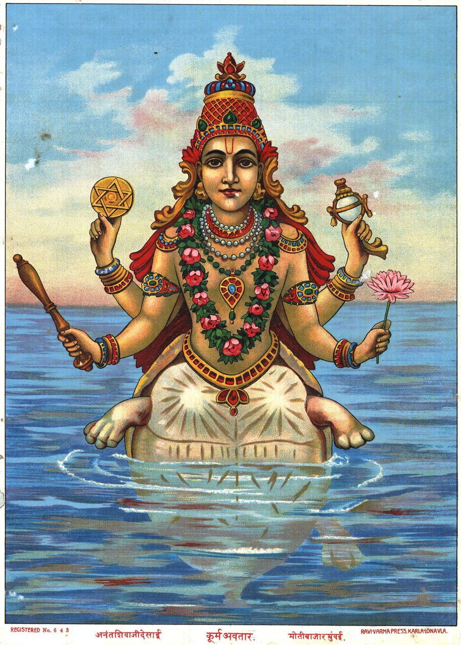 Kurma Avatar Raja Ravi Varma-tól alkotó: Raja Ravi Varma
