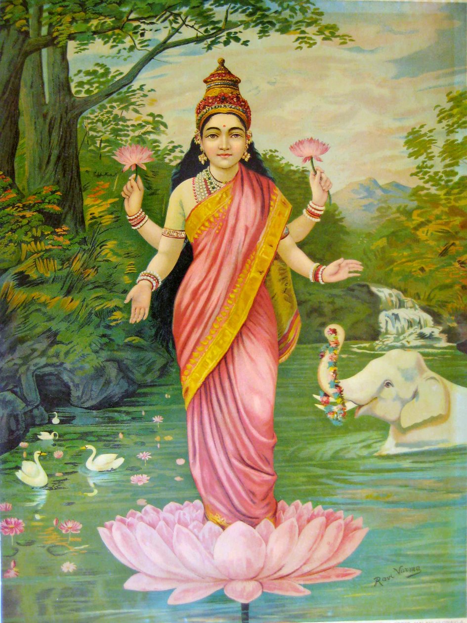 Lakshmi by Raja Ravi Varma alkotó: Raja Ravi Varma