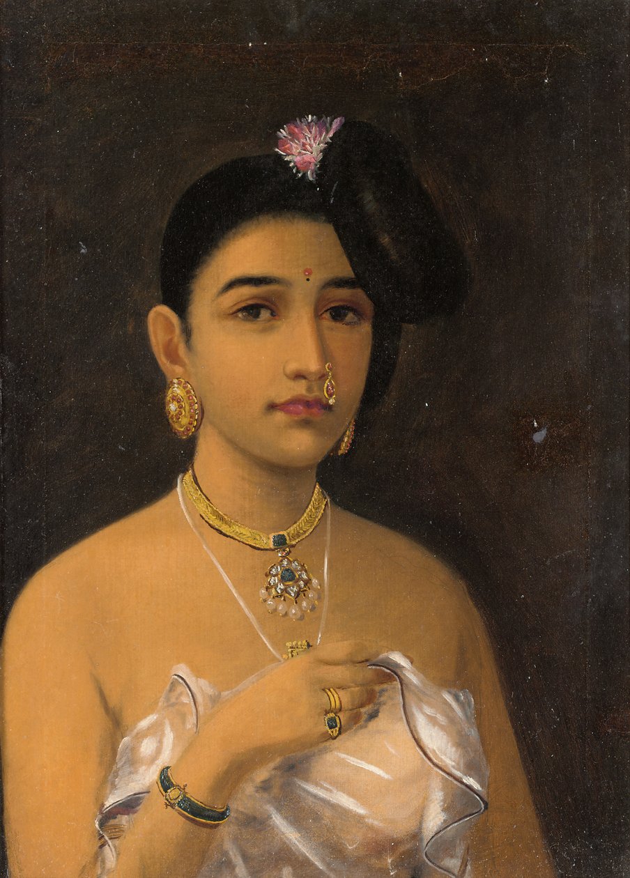 Maliyali Beauty (olaj, vászon) alkotó: Raja Ravi Varma