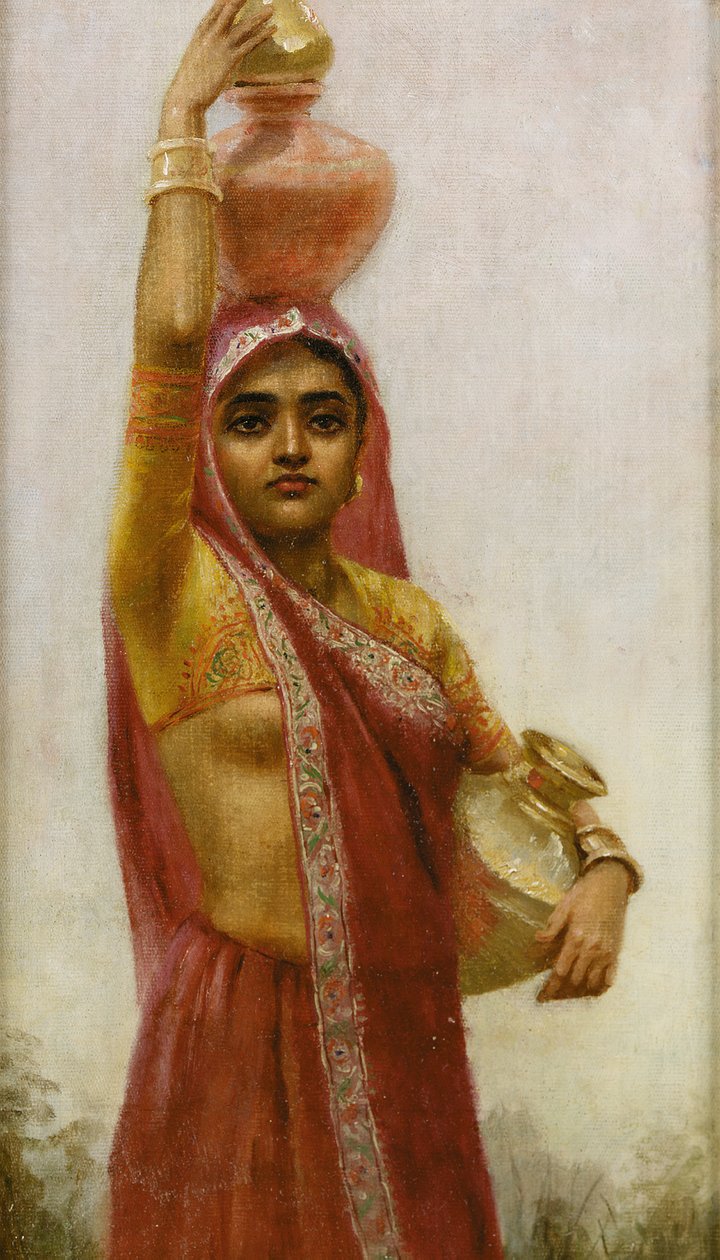 Village Belle (olaj, vászon) alkotó: Raja Ravi Varma