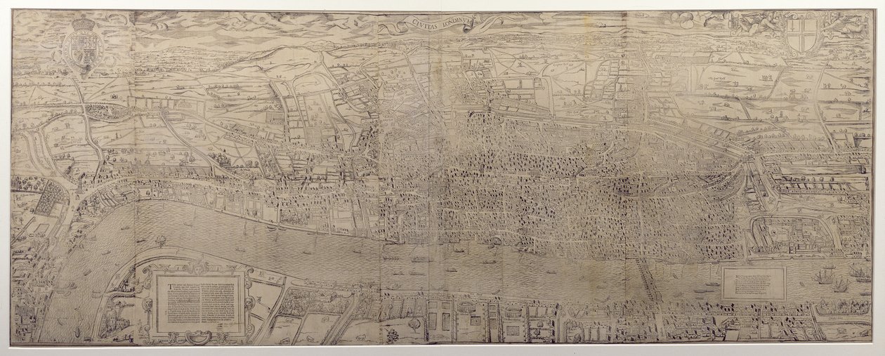 "Civitas Londinum", London térképe, 1560 (fametszet) (részletesen lásd 69396) alkotó: Ralph Agas