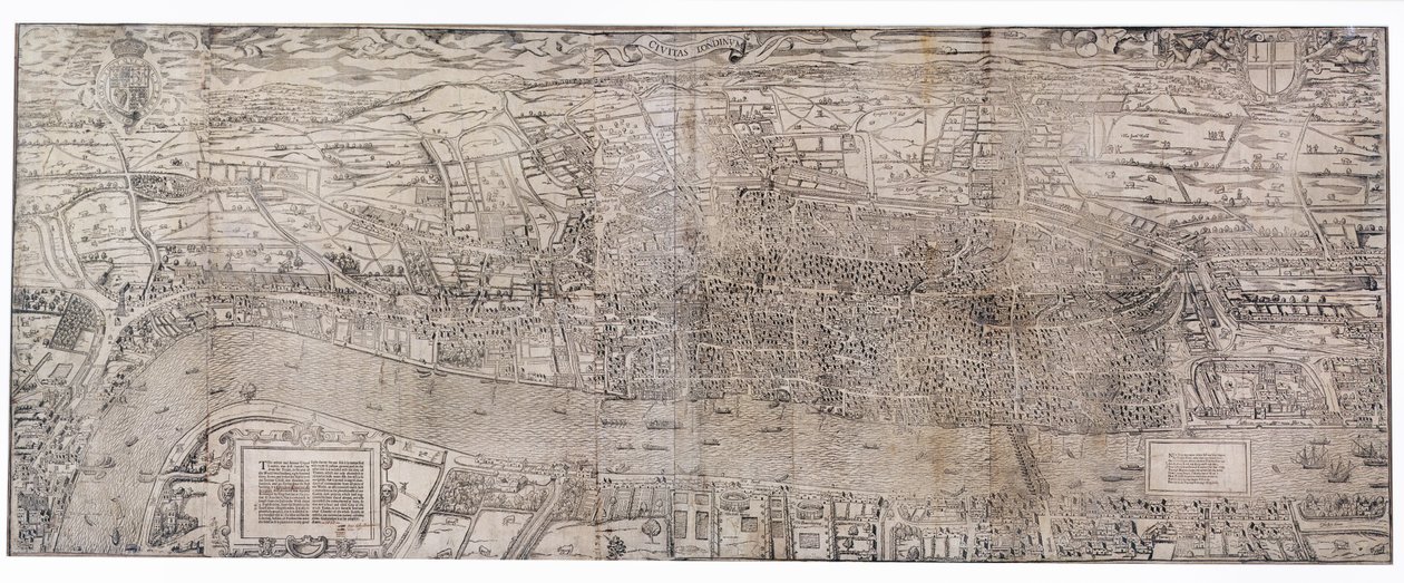 „Civitas Londinum”, London térkép, 1560 (fatömbnyomat) alkotó: Ralph Agas