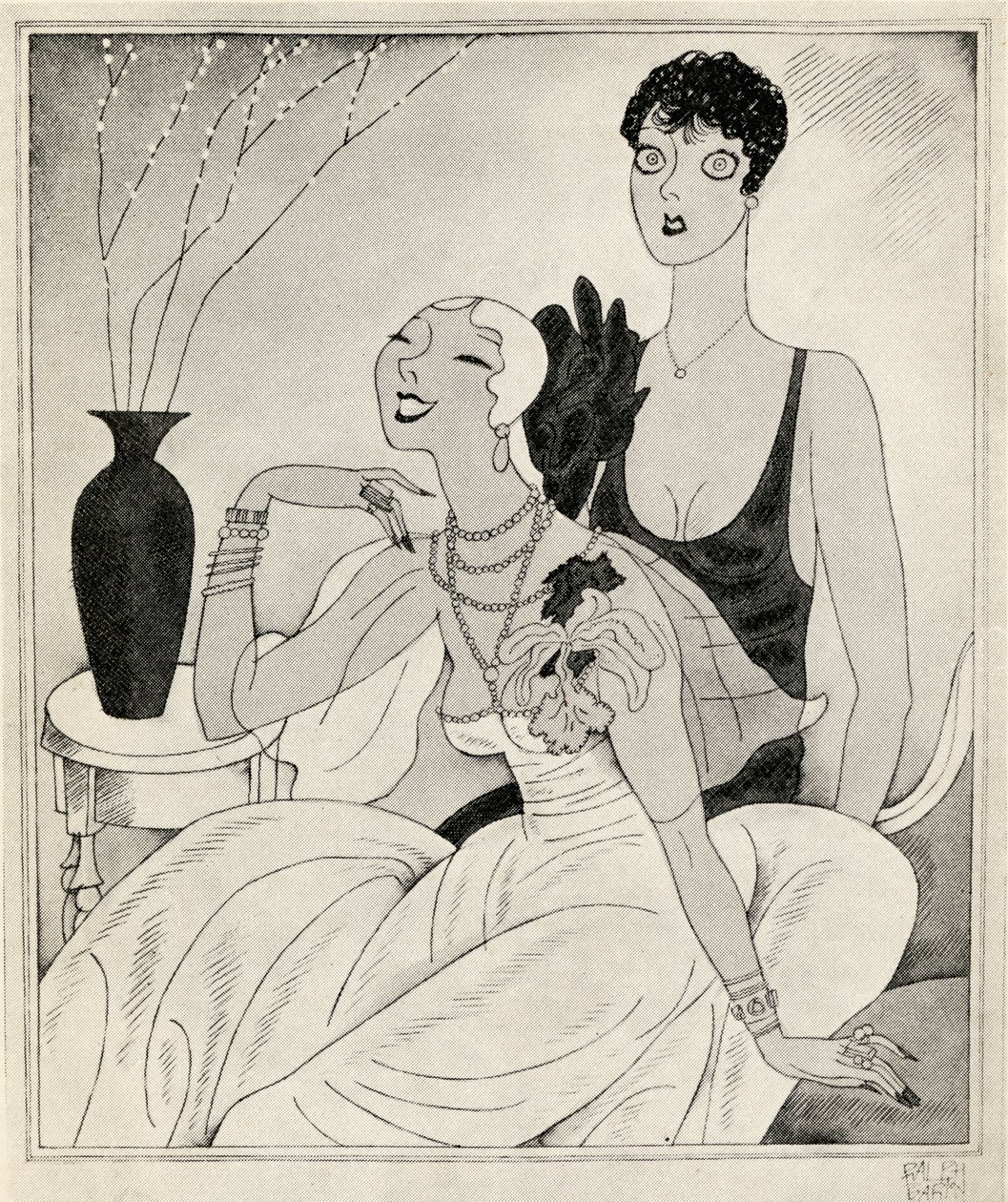 Lorelei és Dorothy, Anita Loos 1928-ban megjelent "But Gentlemen Marry Barnettes" című illusztrációja alkotó: Ralph Barton