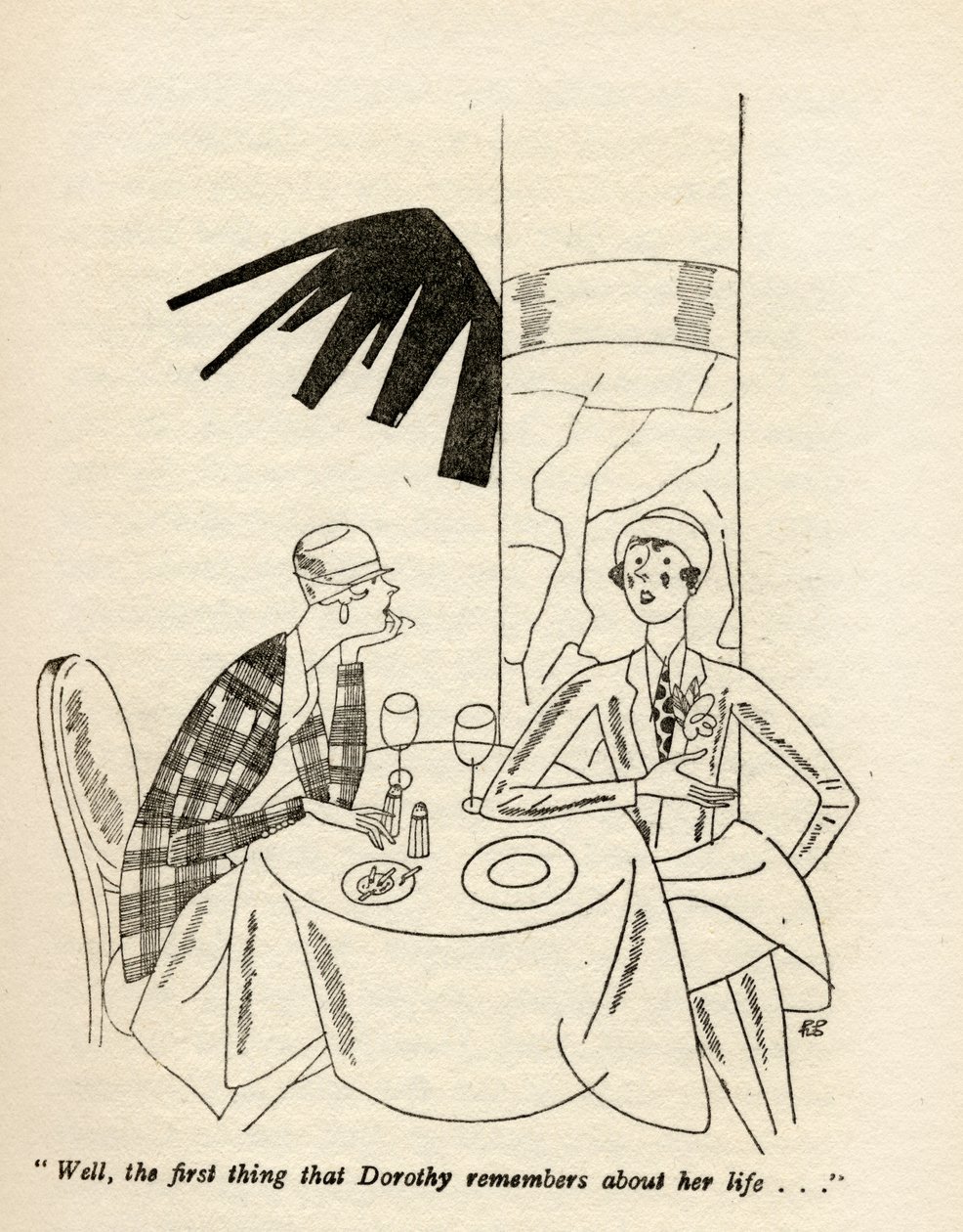 "Nos, az első dolog, ami Dorothynak eszébe jut az életéről..." - illusztráció Anita Loos 1928-ban megjelent "But Gentlemen Marry Barnettes" című művéből alkotó: Ralph Barton