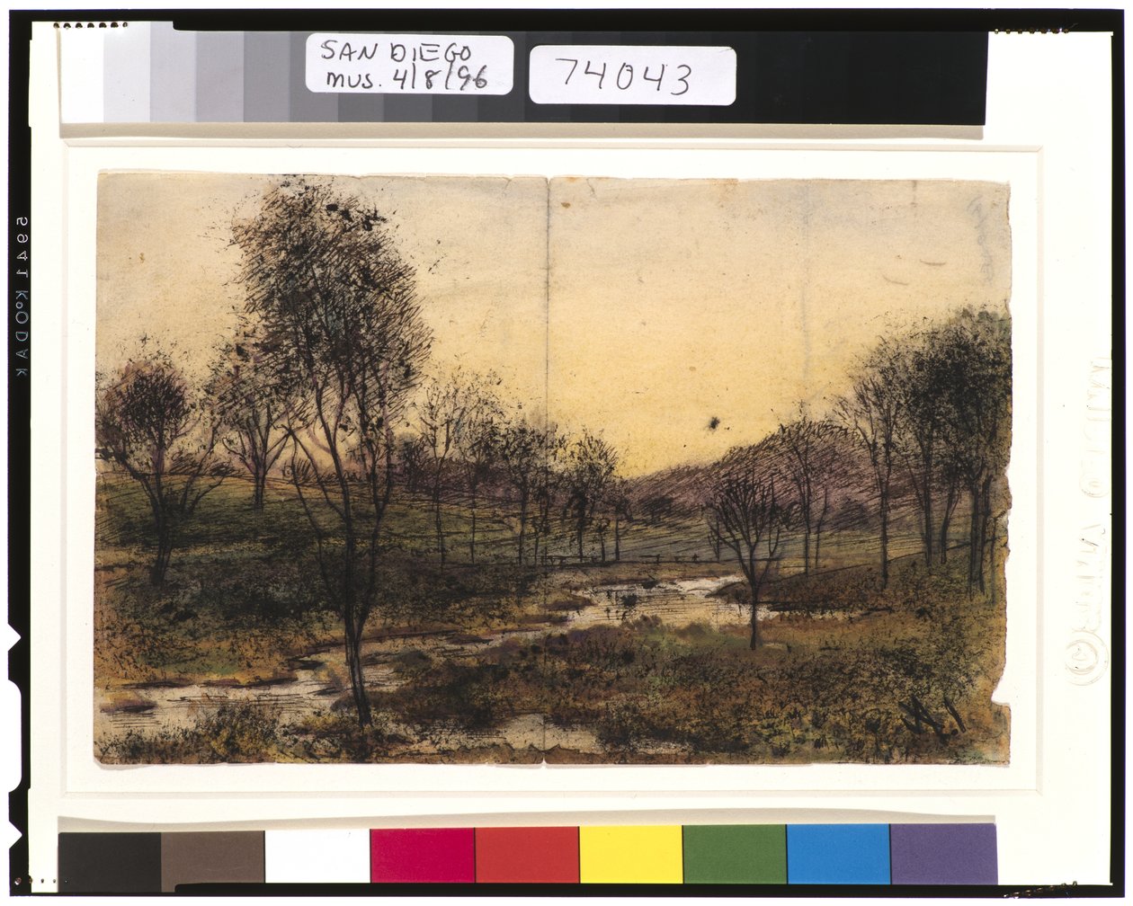 Fák, dombok és patak, 1901-15 alkotó: Ralph Albert Blakelock