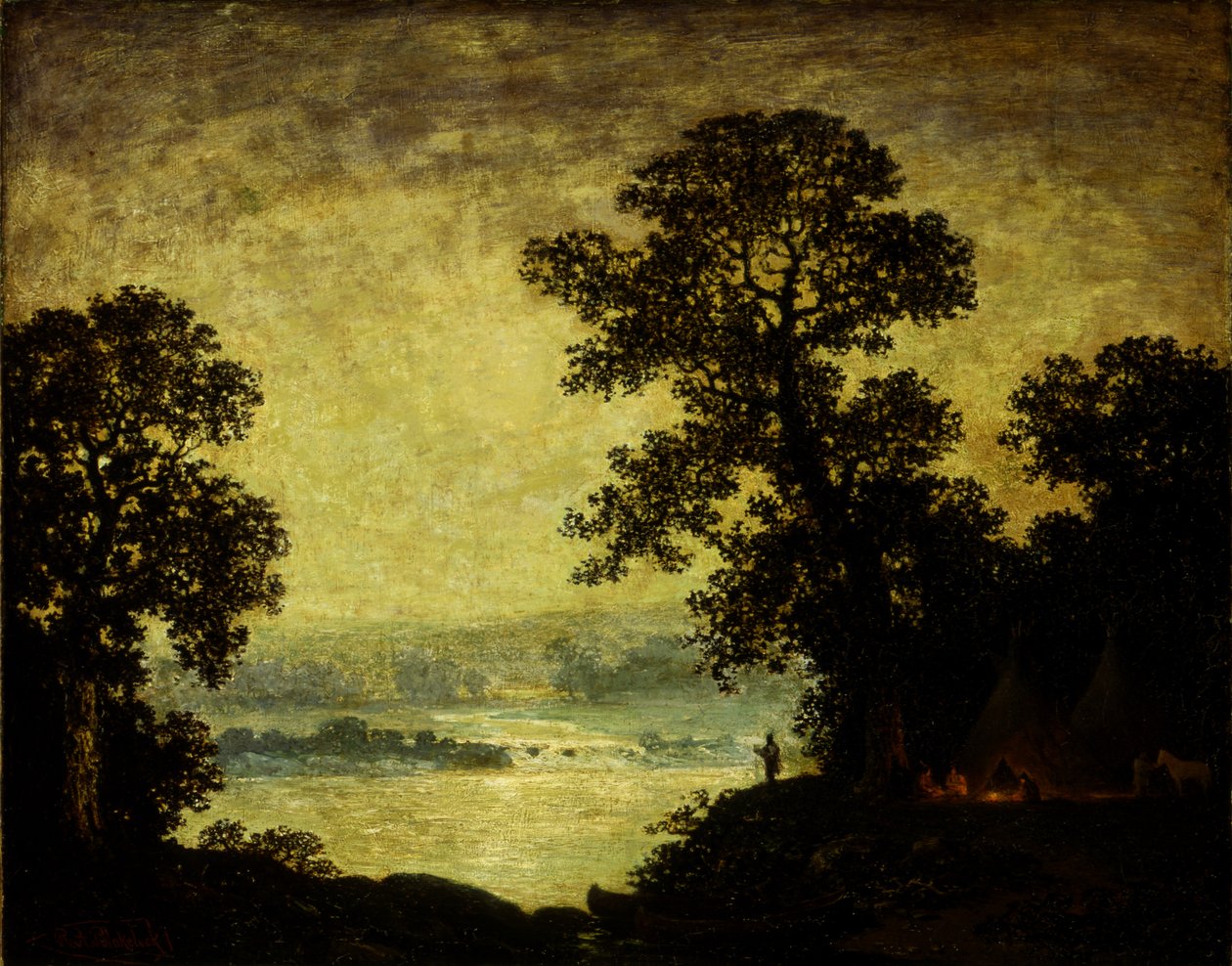 Holdfény, indiai tábor, 1885-1889. alkotó: Ralph Albert Blakelock