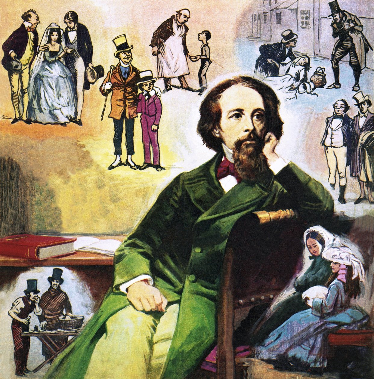 Charles Dickens a szereplőivel alkotó: Ralph Bruce