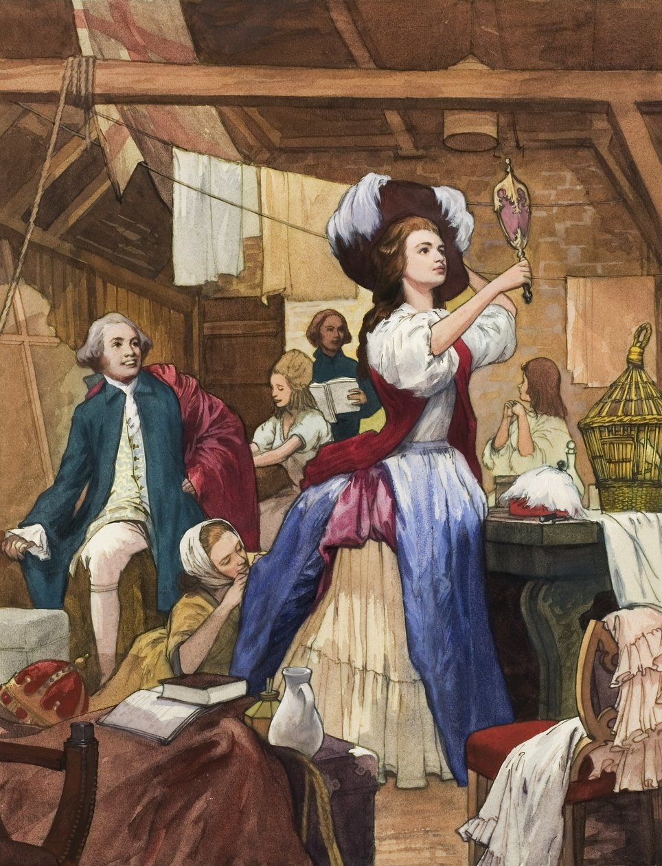 Sarah Siddons (1755-1831) öltözőjében (gouache, papír) alkotó: Ralph Bruce