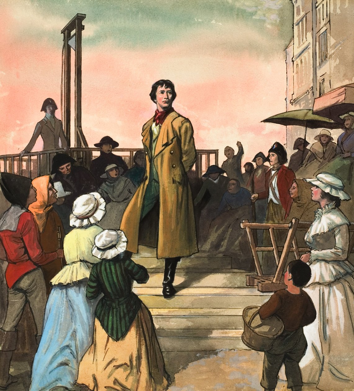 Sydney Carton, Charles Dickens "Két város története" című művéből (gouache, papír) alkotó: Ralph Bruce