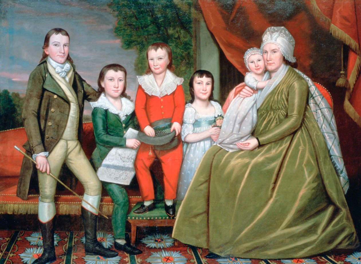 Noah Smith asszony és gyermekei, 1798 alkotó: Ralph Earl
