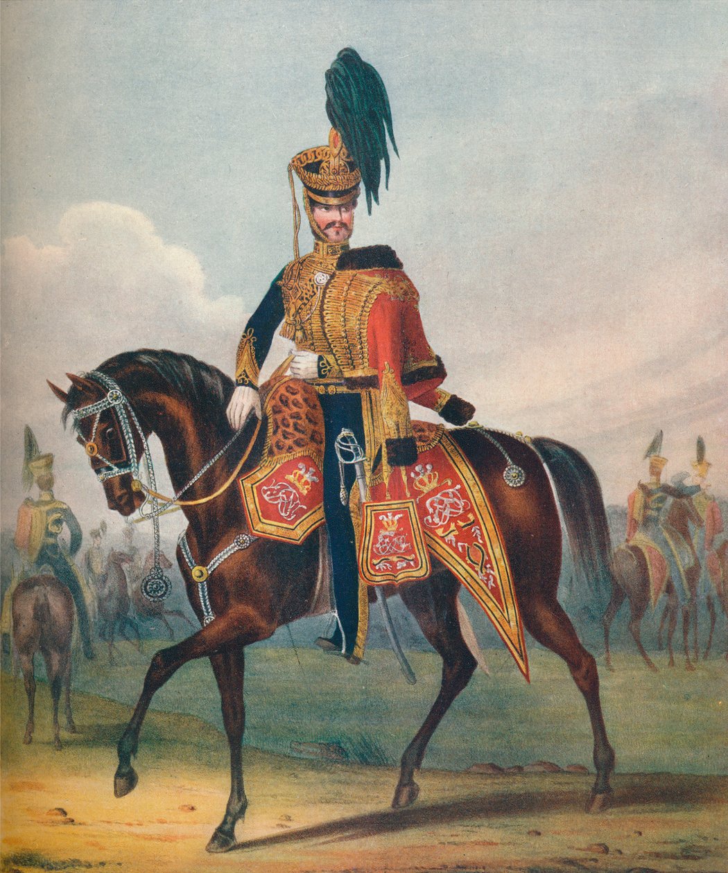 „A walesi herceg saját királyi huszárezredének 10. tisztje”, 1909. 19. század alkotó: Ralph Nevill