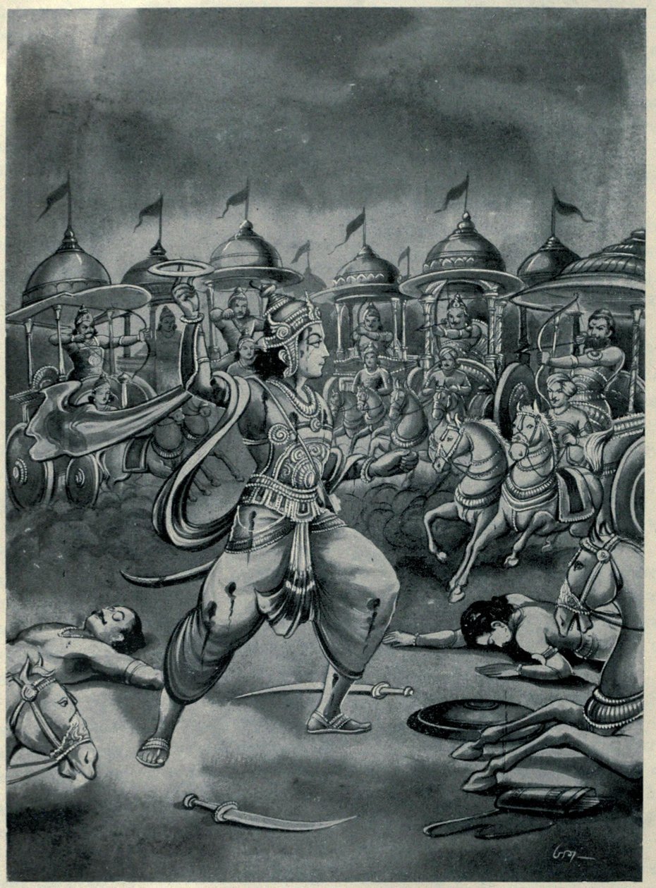 Abhimanyu Buttling Alone In The Chakravyuh alkotó: Ramanarayanadatta astri