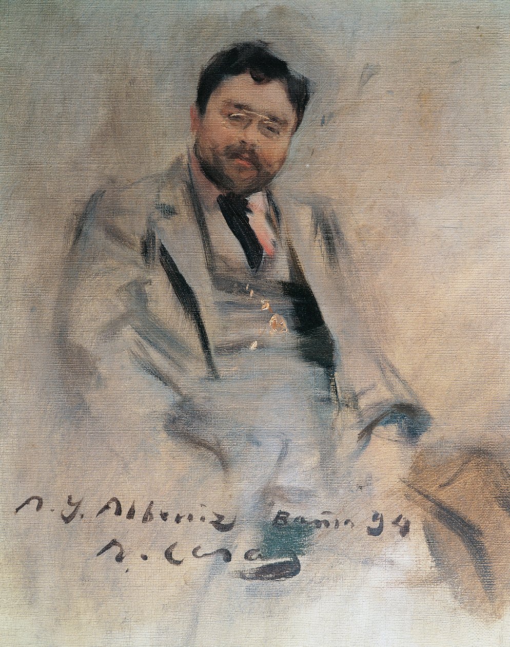 Isaac Albeniz spanyol zongoraművész és zeneszerző portréja (Camprodon alkotó: Ramón Casas