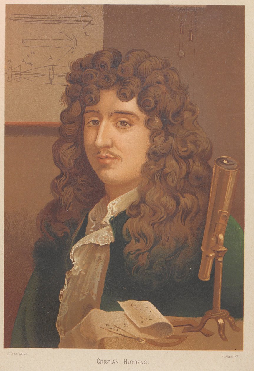 Christiaan Huygens portréja 1629-1695, 1879. alkotó: Ramón Martí Alsina