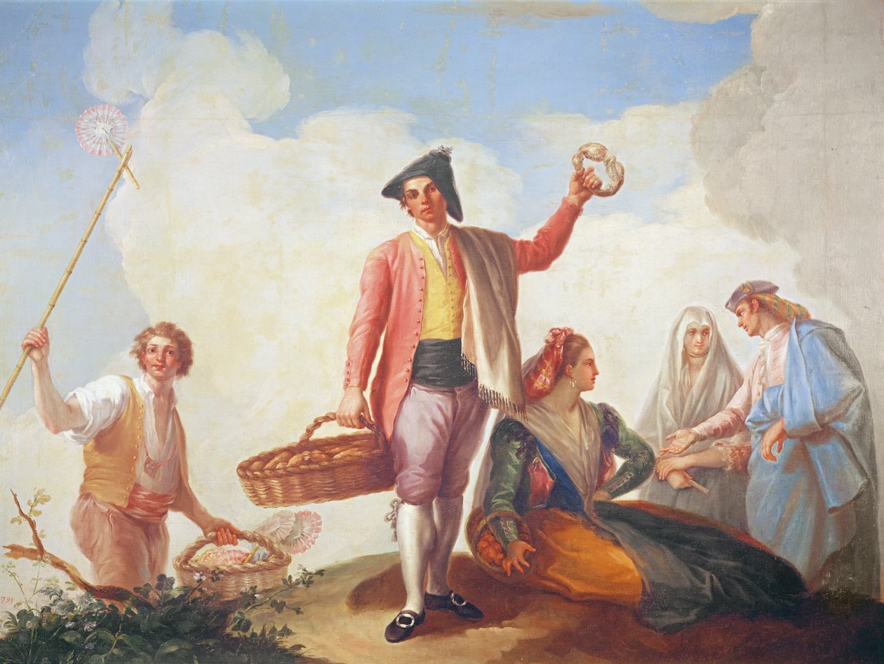 Legyezők és roscák árusai, 1788 alkotó: Ramon Bayeu y Subias