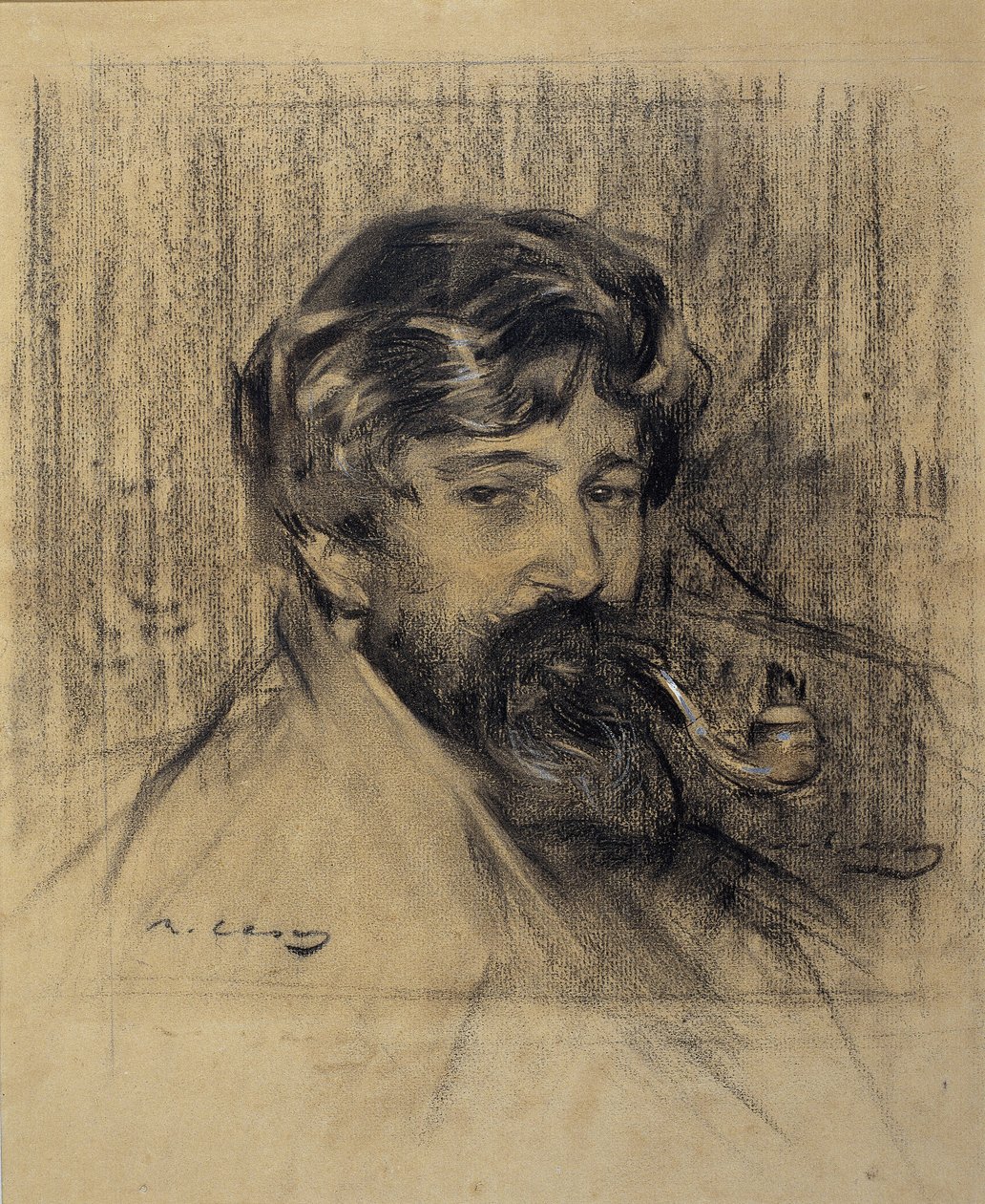 Santiago Rusiñol arcképe alkotó: Ramon Casas i Carbo