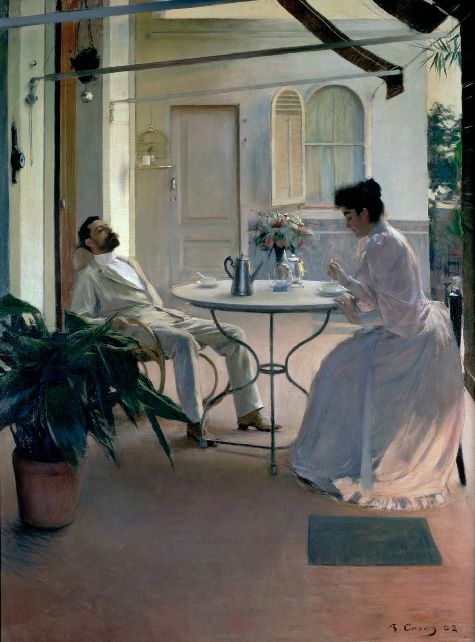 Szabadtéri enteriőr, Barcelona, 1892 alkotó: Ramon Casas i Carbo