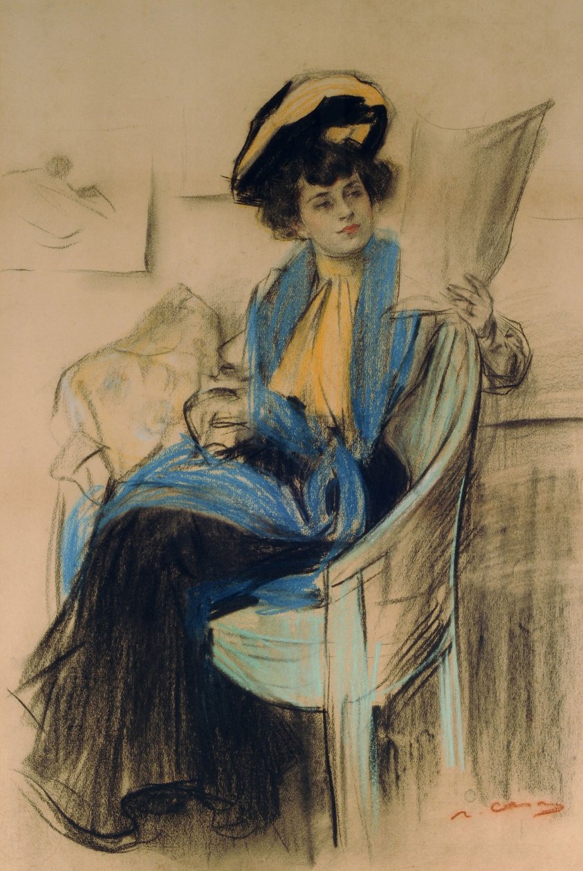 Mademoiselle Clo-Clo (pasztell, papír) alkotó: Ramón Casas