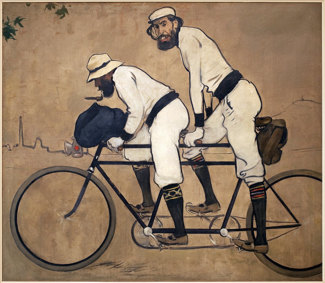 Ramon Casa és Pere Romeu egy tandemben. Ramon Casas (1866-1932) festménye, Olaj, vászon alkotó: Ramón Casas