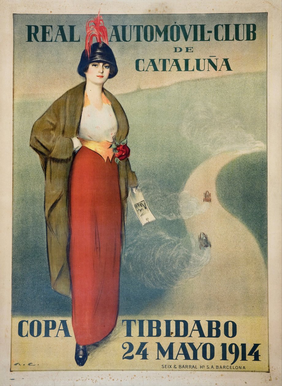 Real Automovil Club de Catalunya (plakát) - Ramon Casas (1866-1932) alkotásai - 1914 - Színes litográfia - 110x81,7 - Museu Nacional d