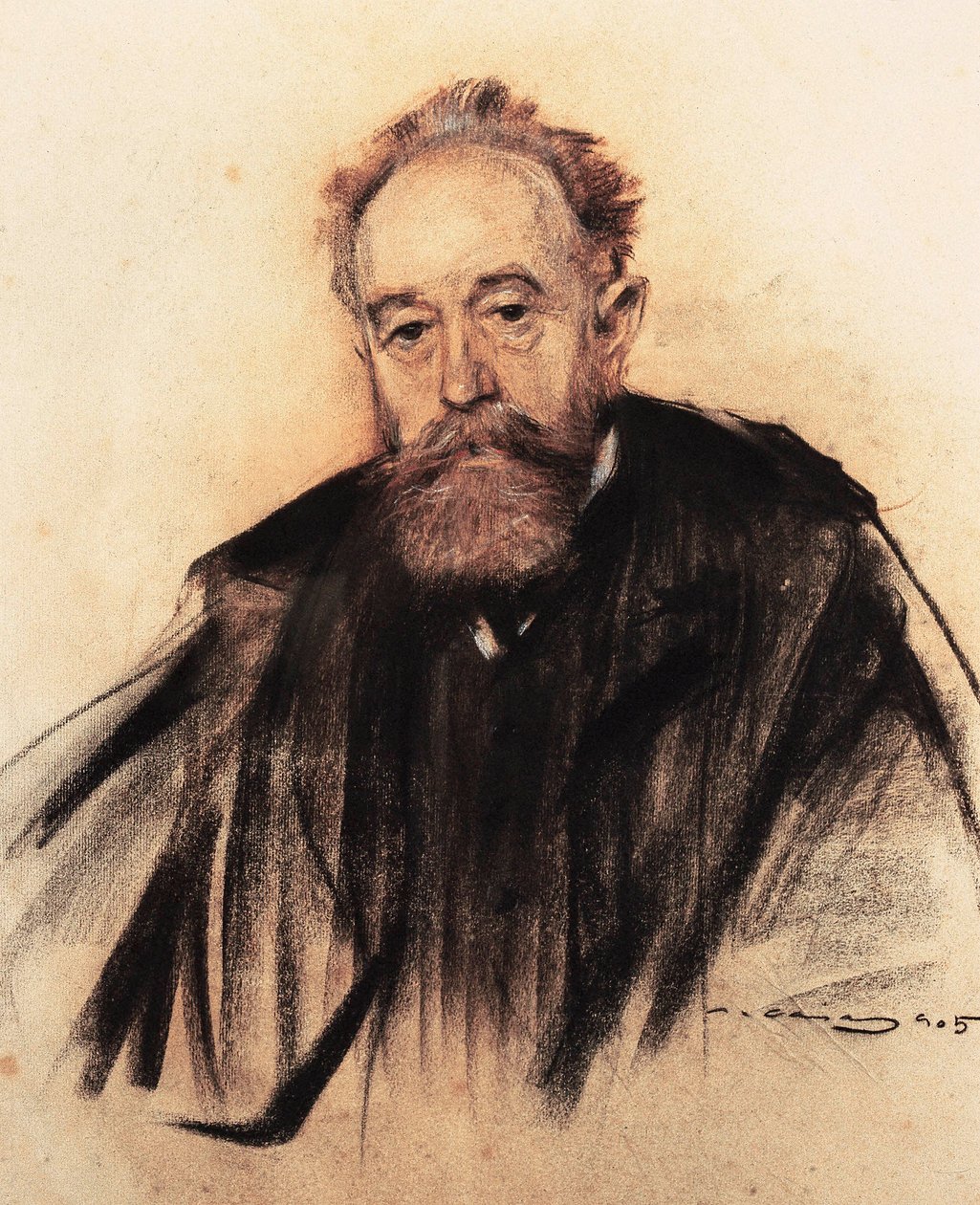 Aureliano de Beruete (1845-1912) spanyol festő és politikus portréja alkotó: Ramon Casas i Carbo