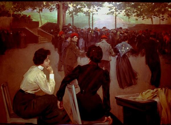 Sardanas in the Fountain of Saint Roque in Olot, 1901-2002 körül (olaj, vászon) alkotó: Ramon Casas i Carbo