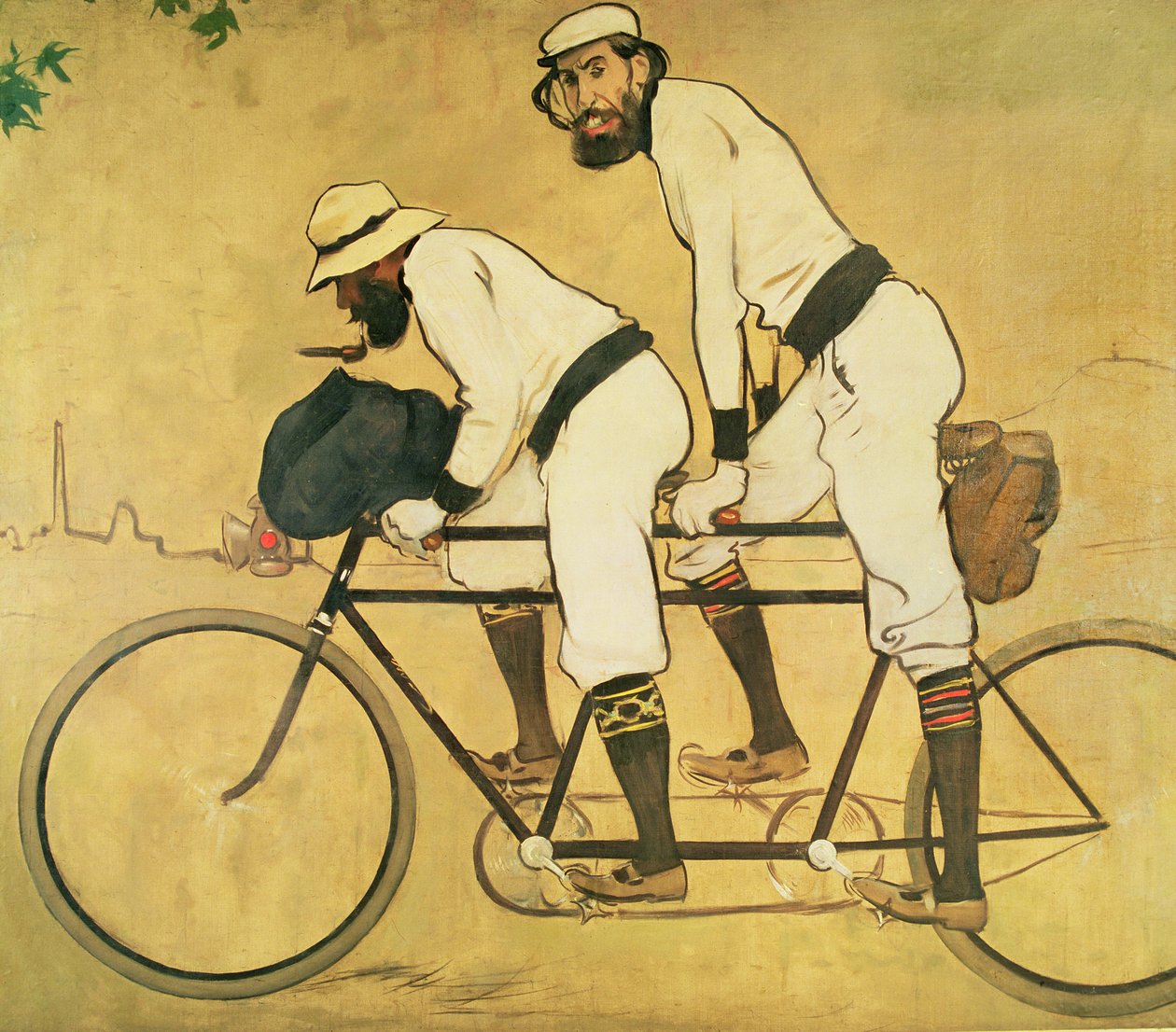Casas önarcképe Pere Romeuval egy tandemen alkotó: Ramon Casas i Carbo