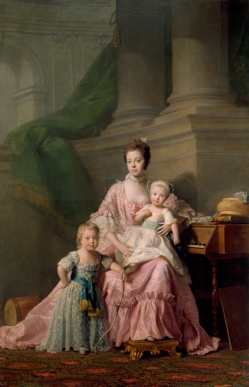 Charlotte királynő 1744-1818, két legidősebb fiával, 1769 alkotó: Ramsay