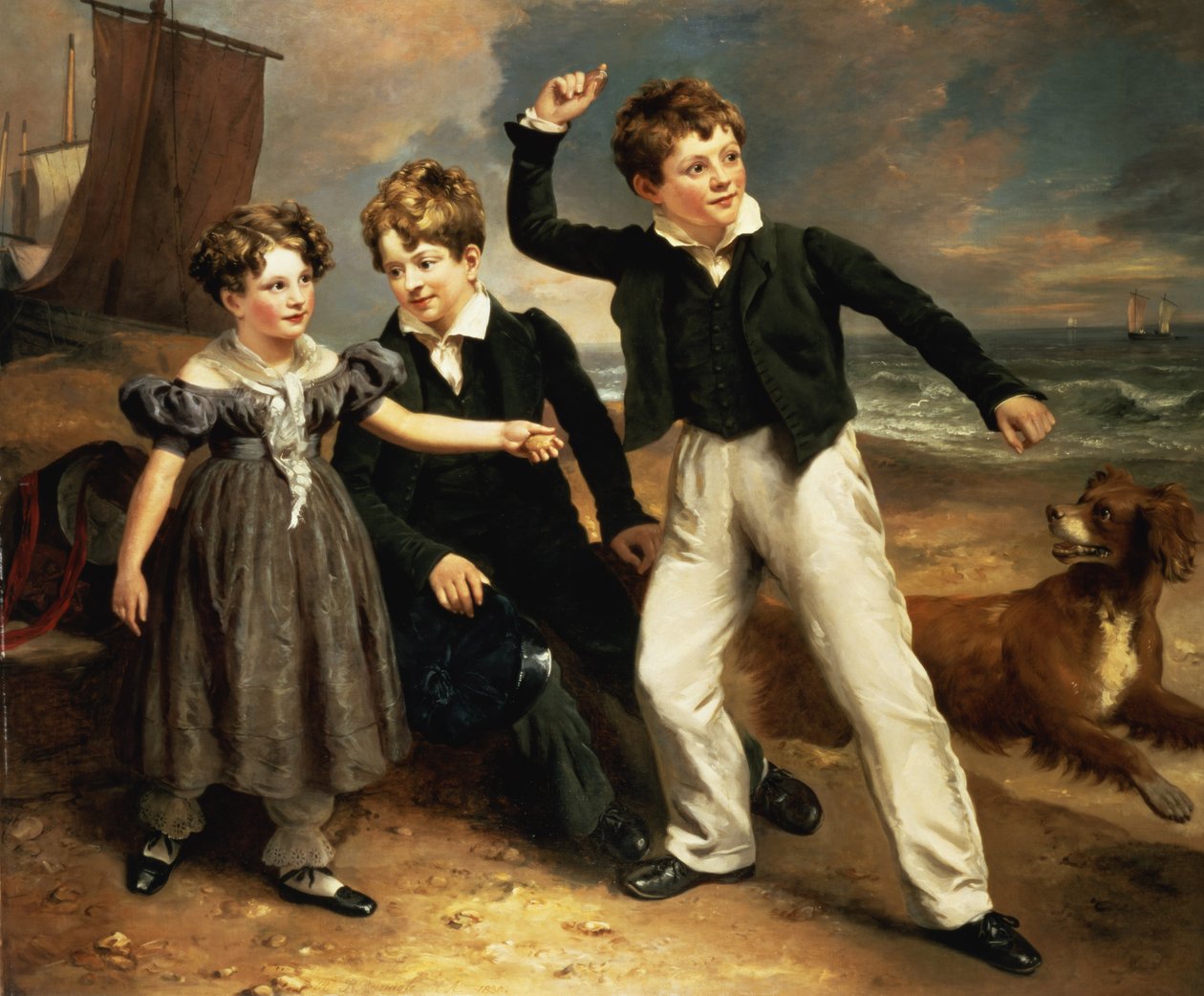 Robert, James és Mary Sarah csoportportréja, James Greenhalgh három gyermeke, 1830 alkotó: Ramsay Richard Reinagle