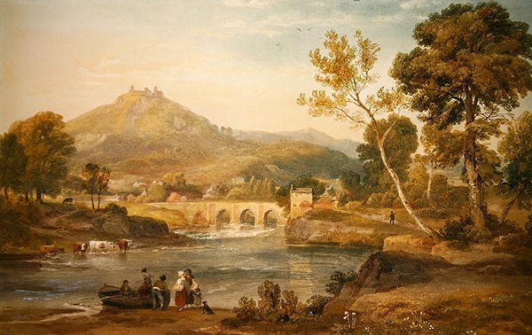 Llangollen, Wales (akvarell papíron) alkotó: Ramsay Richard Reinagle