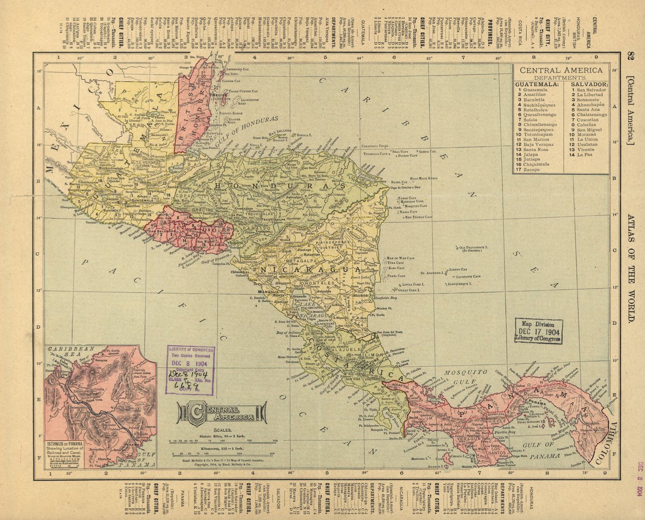 Közép-Amerika. LOC 2003627010 alkotó: Rand McNally and Company