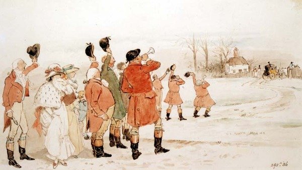Elbúcsúzás a menyasszonytól, akvarell alkotó: Randolph Caldecott