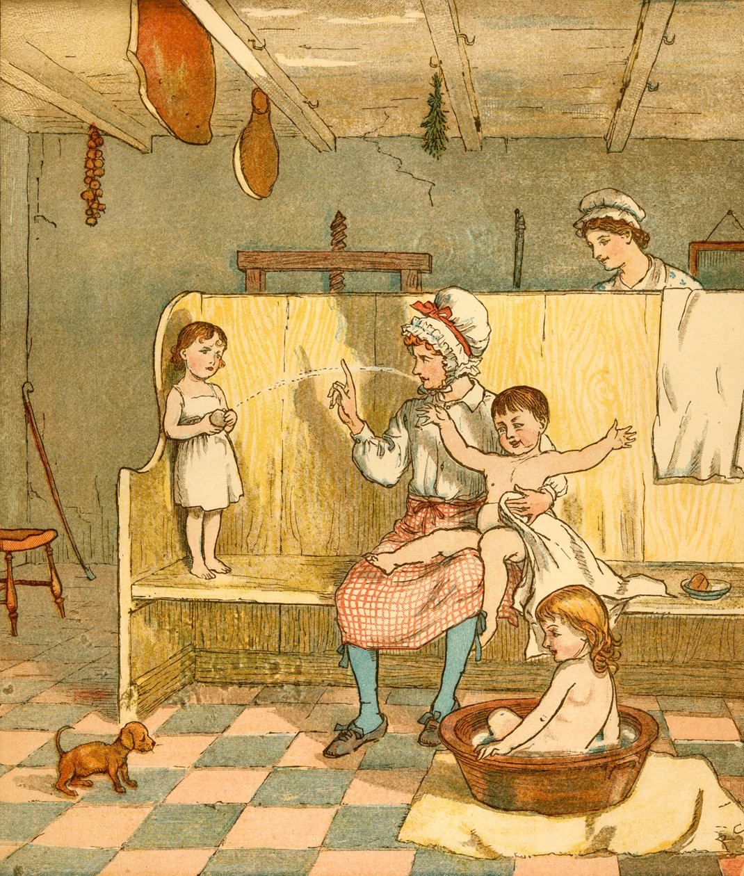 Fürdőidő, 1881. alkotó: Randolph Caldecott
