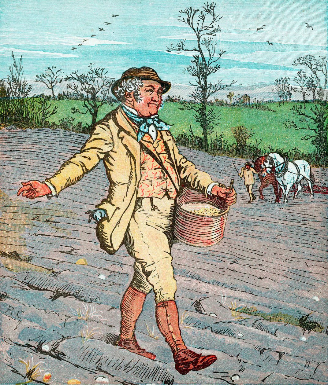 Gazda vetőmag adása, 1881 alkotó: Randolph Caldecott