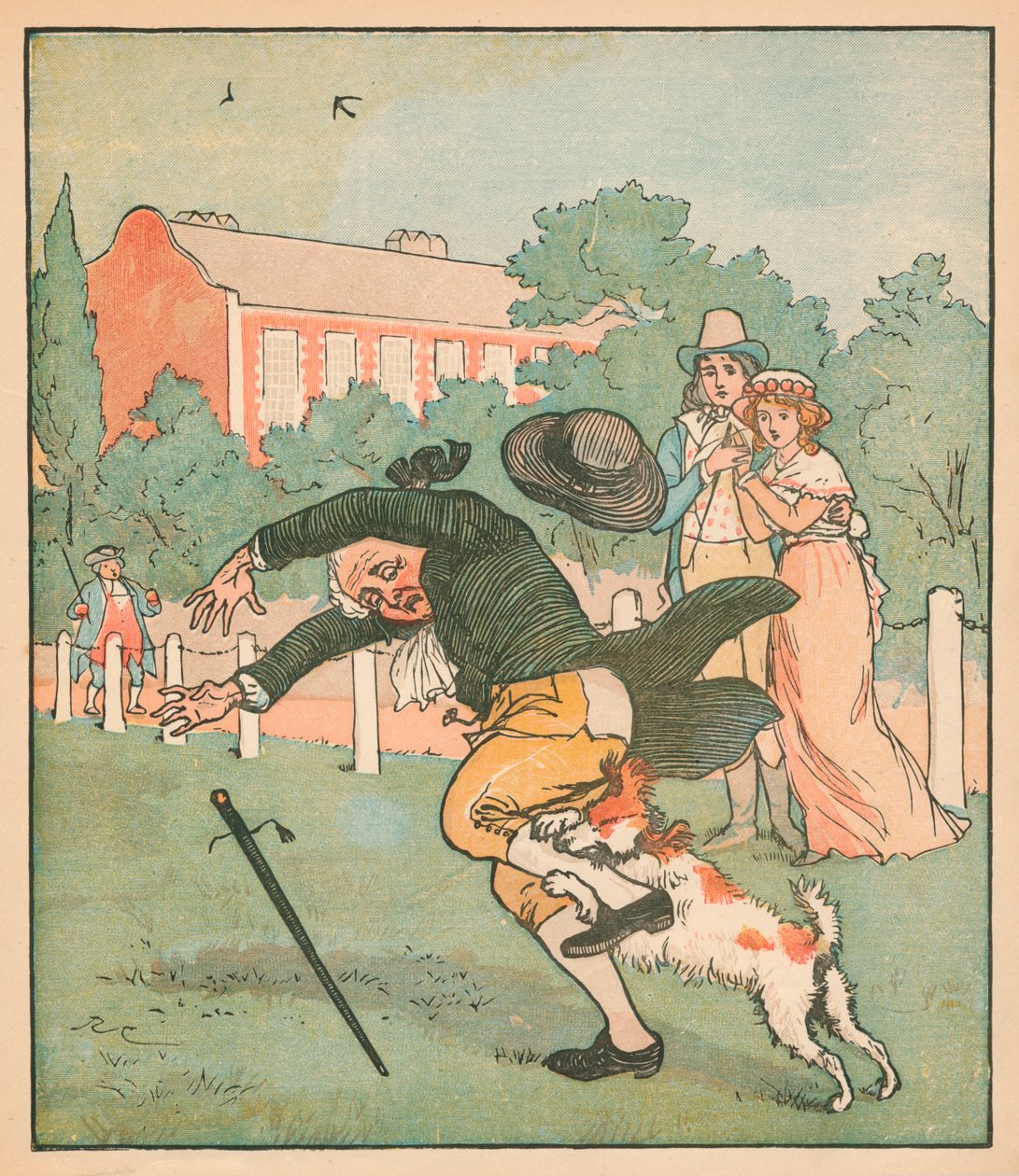 Islington jó emberét megharapta a kutya, 1879. alkotó: Randolph Caldecott