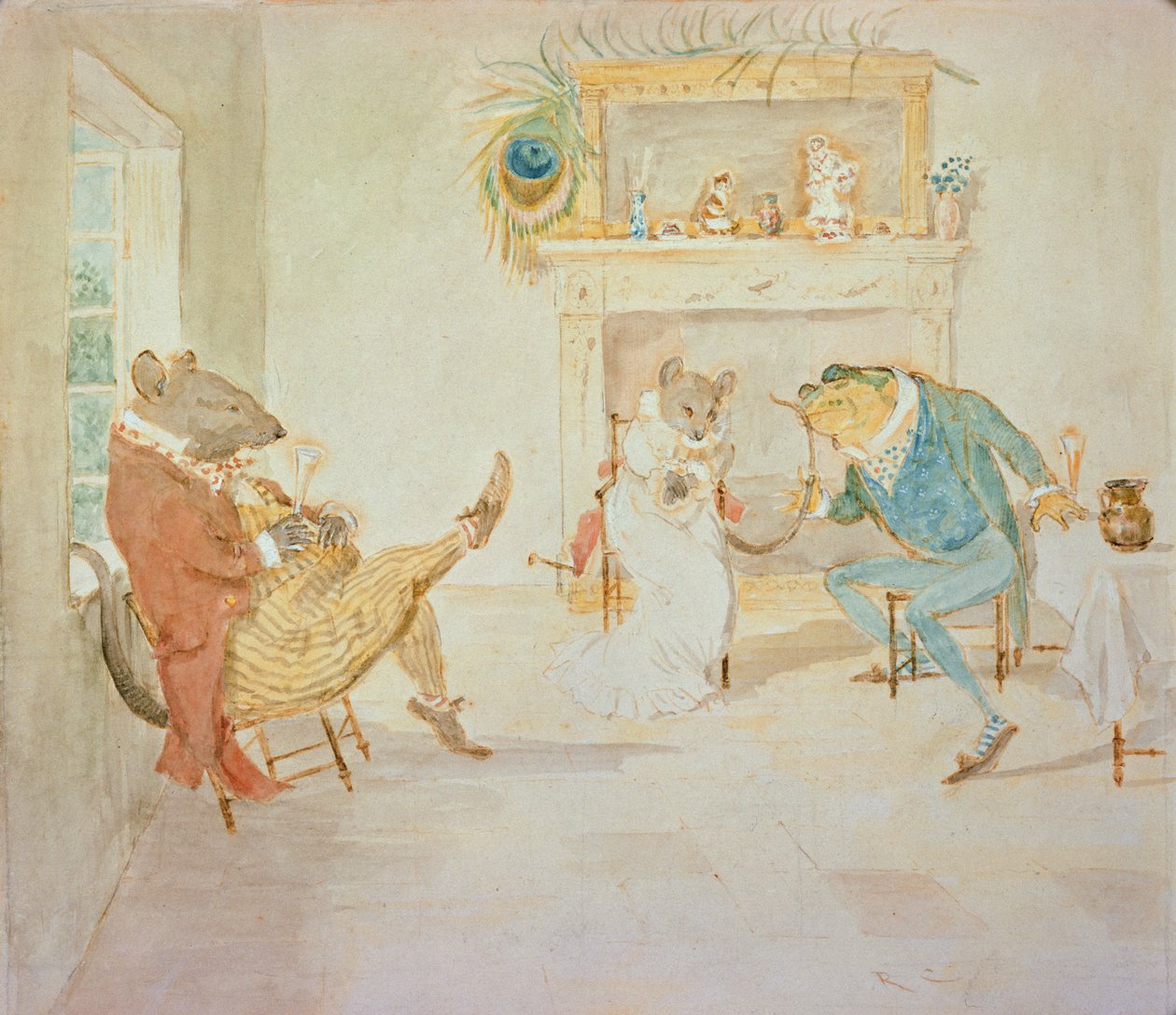 Illusztráció a "A béka, aki udvarolni akar" című könyvből (lásd még 327021) alkotó: Randolph Caldecott