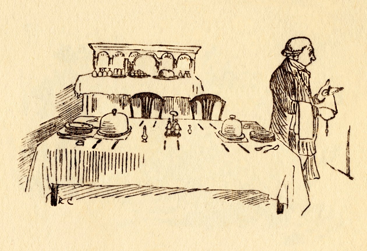 Terített asztal az edmontoni Bell Innben, 1878, 1918 körül. alkotó: Randolph Caldecott