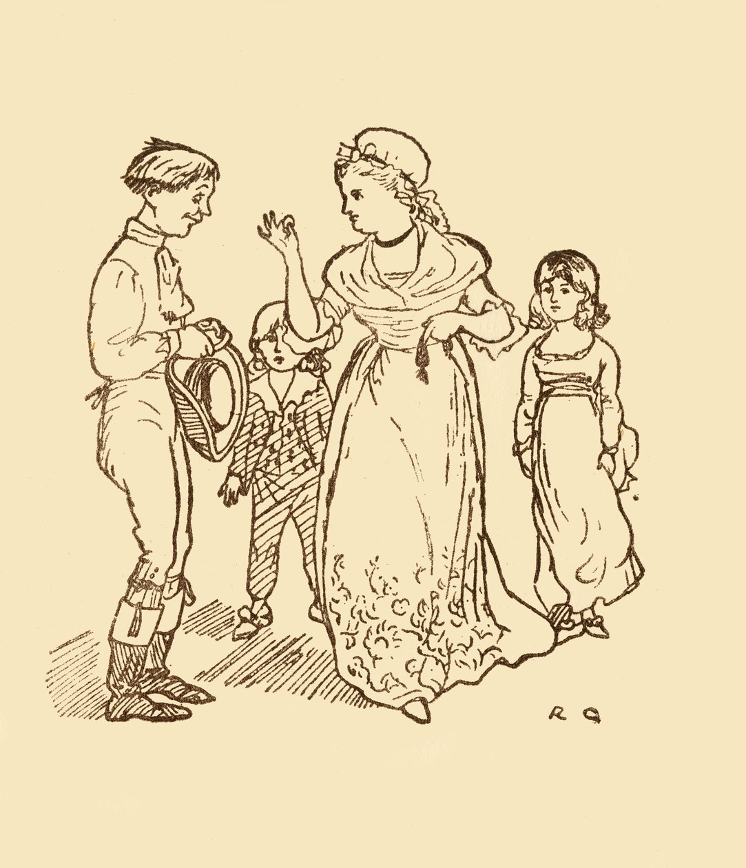 Mrs. Gilpin fizet a postásnak, hogy megtalálja férjét, 1878, 1918. alkotó: Randolph Caldecott