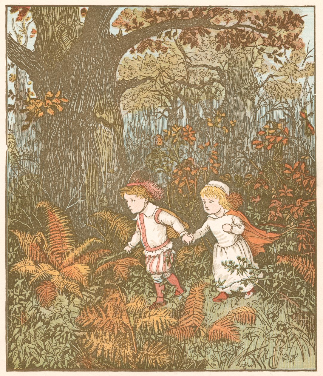 Jelenet a The Babes Children in the Wood című filmből, 1878 alkotó: Randolph Caldecott