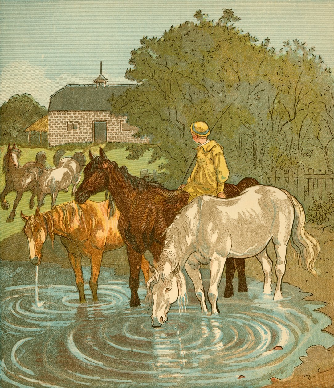 A Farmers Boy lovakat itat, c1881. alkotó: Randolph Caldecott