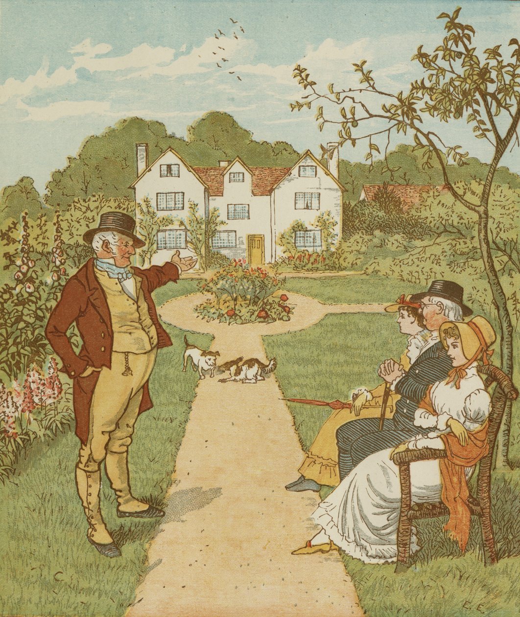 A ház, amelyet Jack épített" halmozó mondóka. Illusztráció: Randolph Caldecott. alkotó: Randolph Caldecott