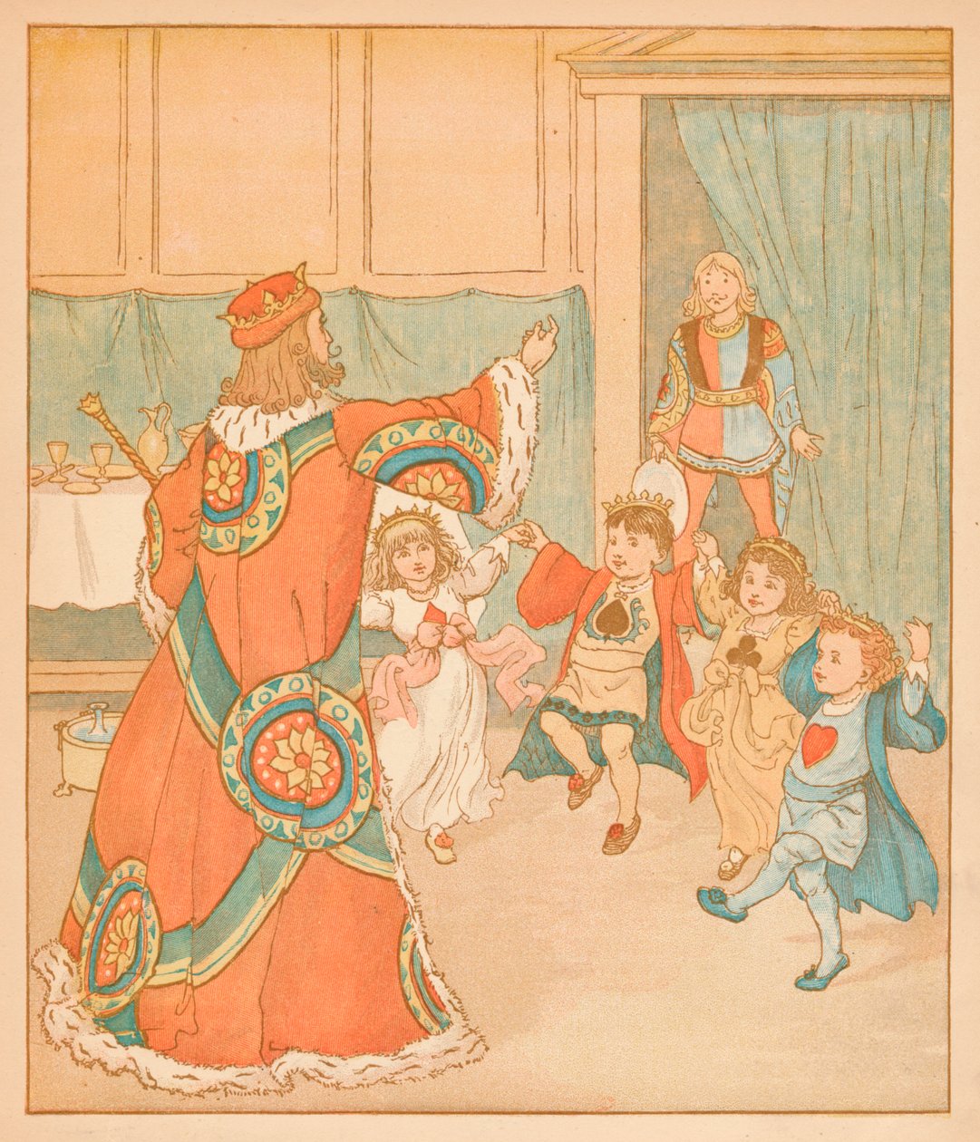 A szívek királya, azokra a tortákra hívják, 1880. alkotó: Randolph Caldecott