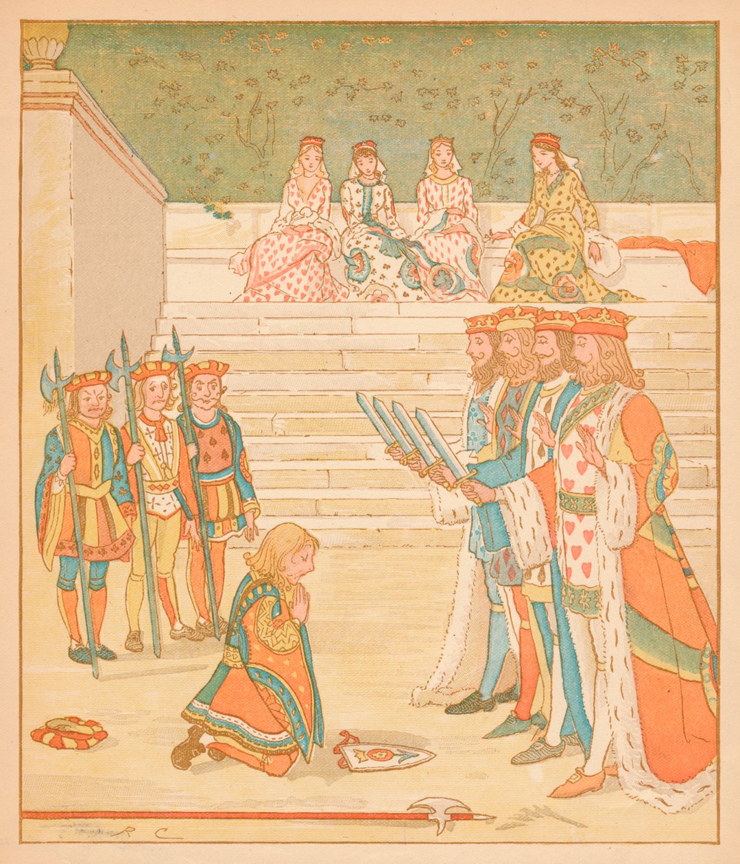 A Szívek Kádája, visszahozta azokat a tortákat, és megfogadta, hogy nem lop többet, 1880. alkotó: Randolph Caldecott
