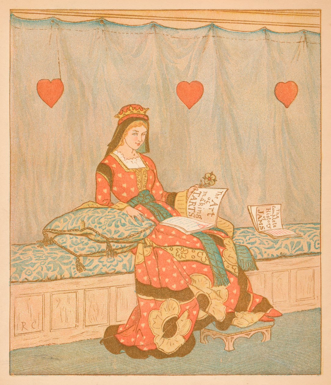 A szívek királynője, néhány tortát készített, 1880. alkotó: Randolph Caldecott