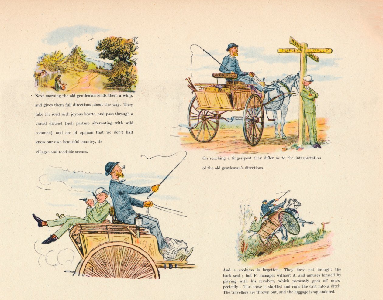 Egy kutyakocsi furcsa kalandjai, 1888, 1946 alkotó: Randolph Caldecott