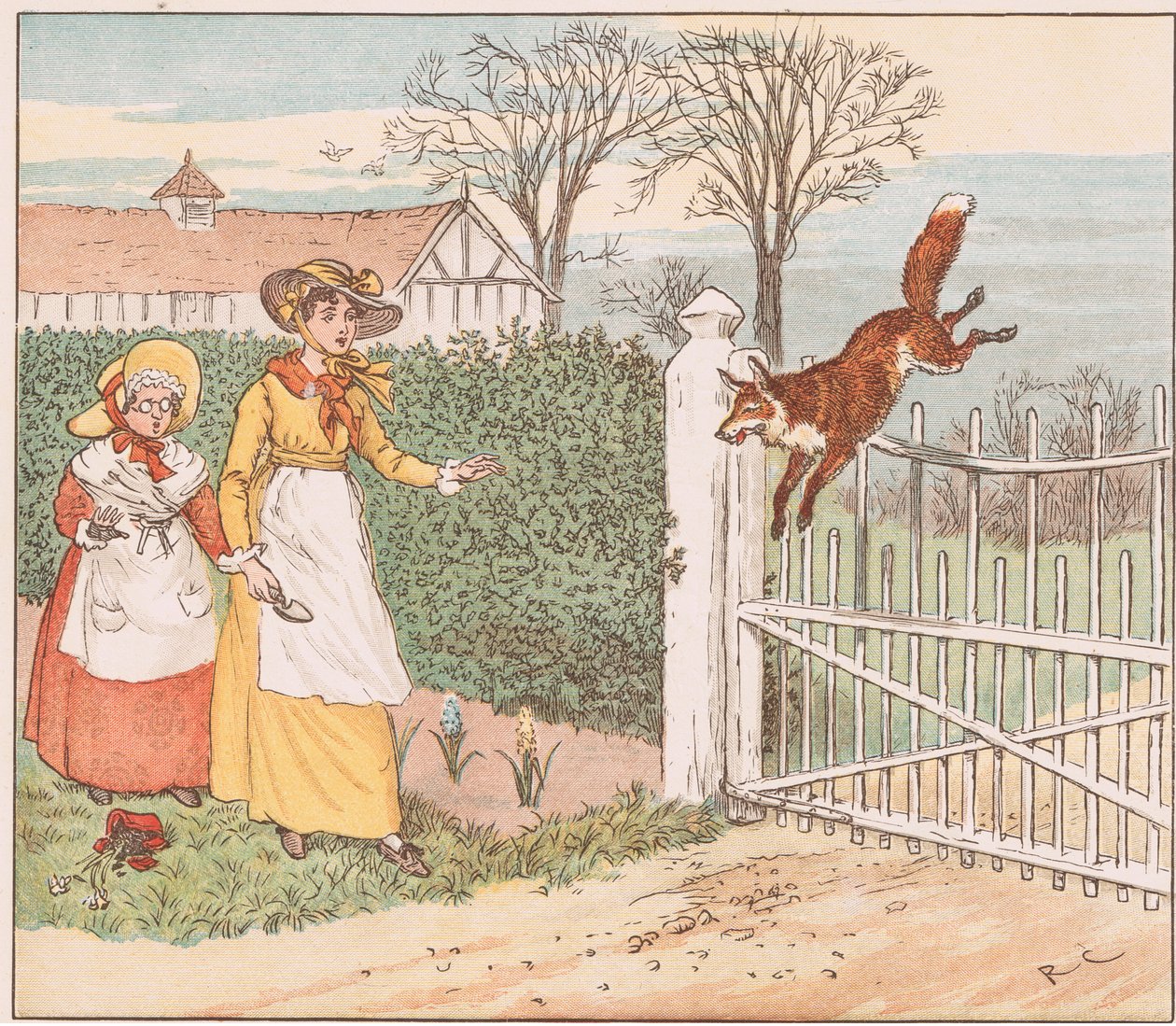 A róka átugrik a plébános kapuján alkotó: Randolph Caldecott