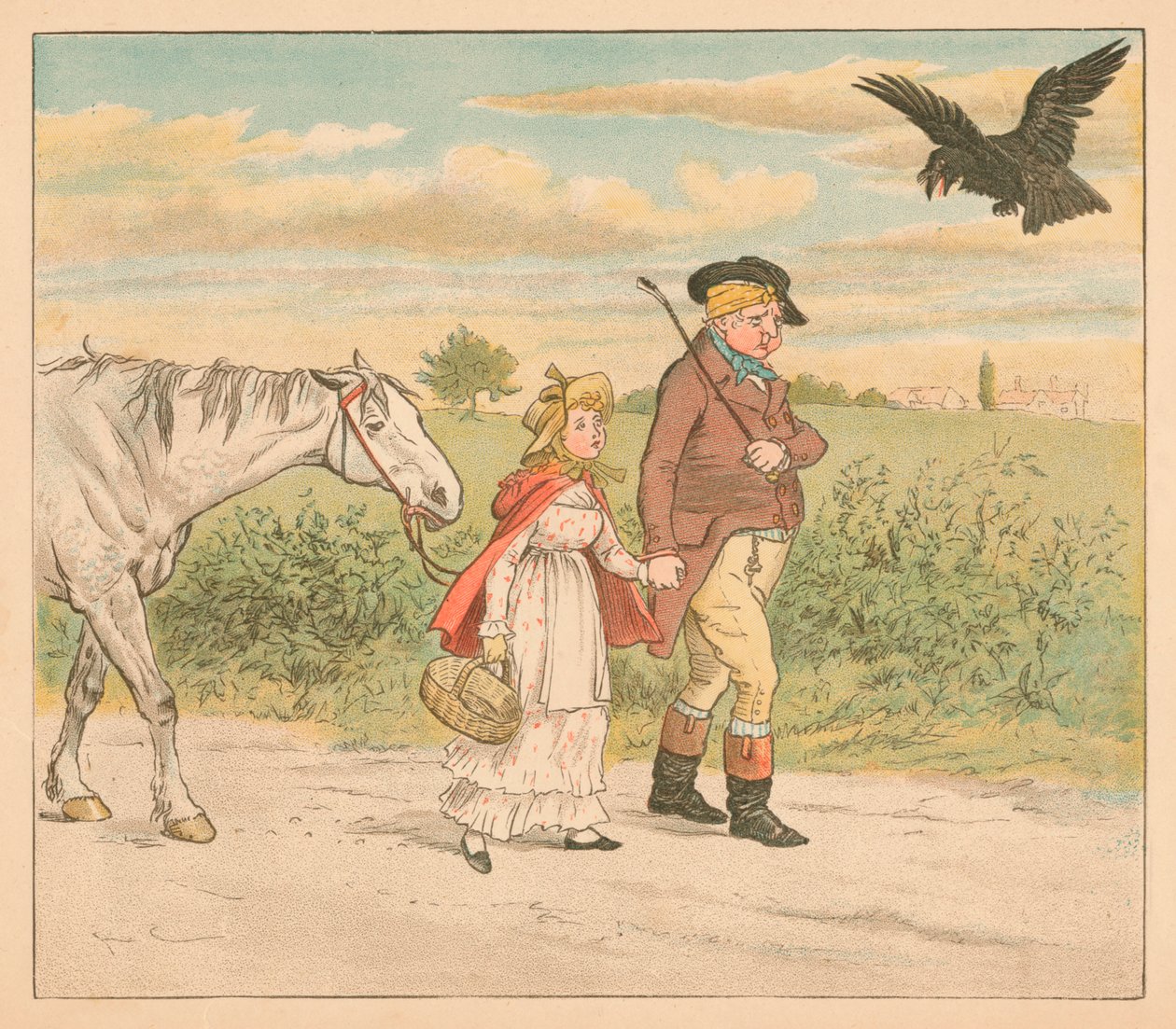 A huncut holló nevetve repült el, c1885, 1934. alkotó: Randolph Caldecott