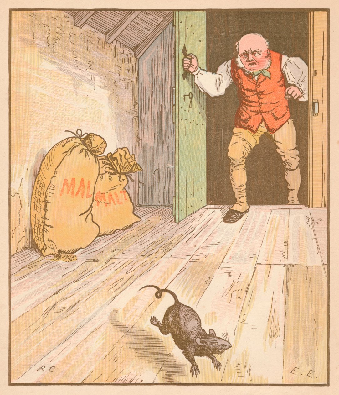 A patkány megette a malátát..., c1878. alkotó: Randolph Caldecott