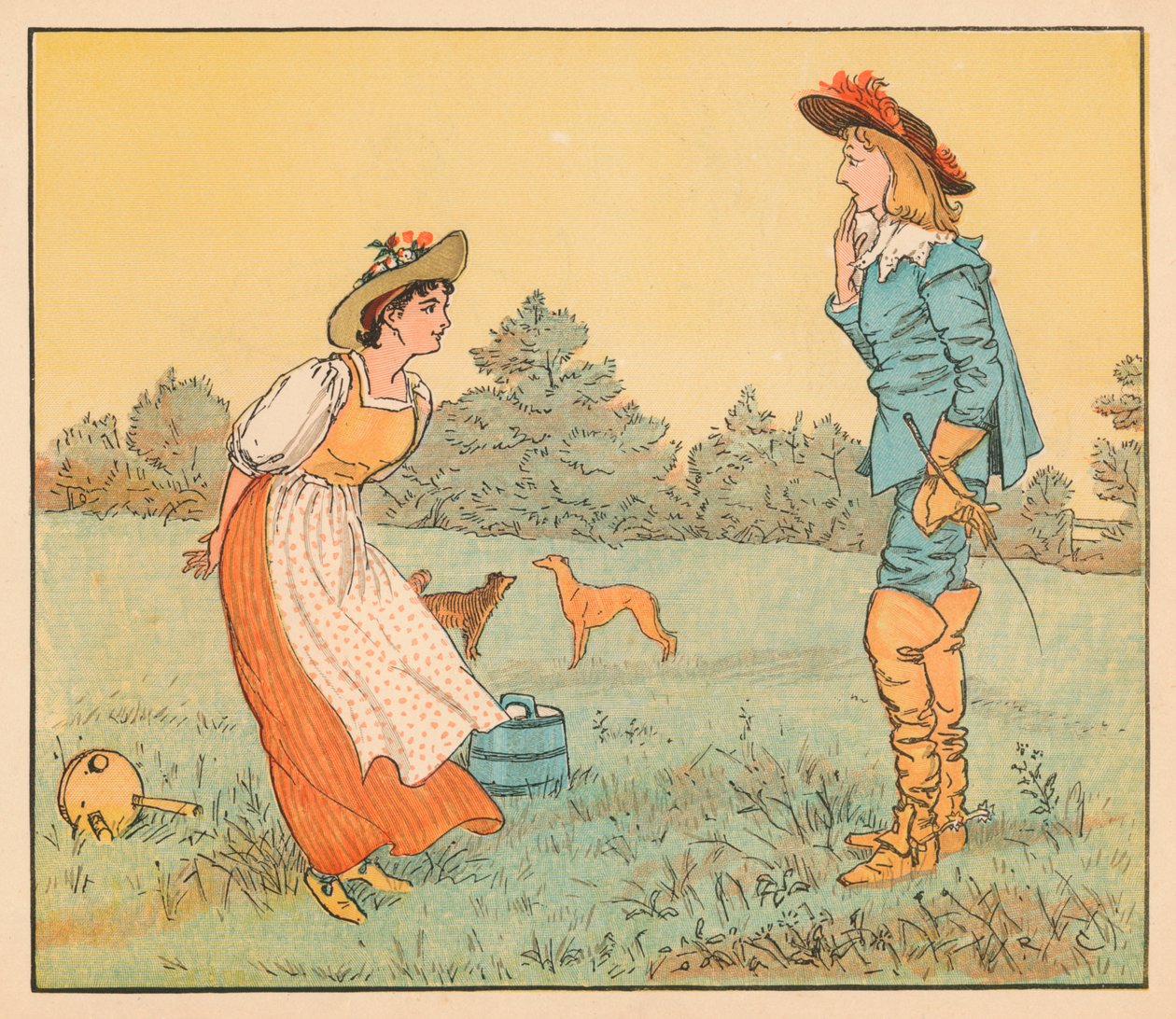 Akkor nem vehetlek feleségül, szép szobalányom!, c1882. alkotó: Randolph Caldecott